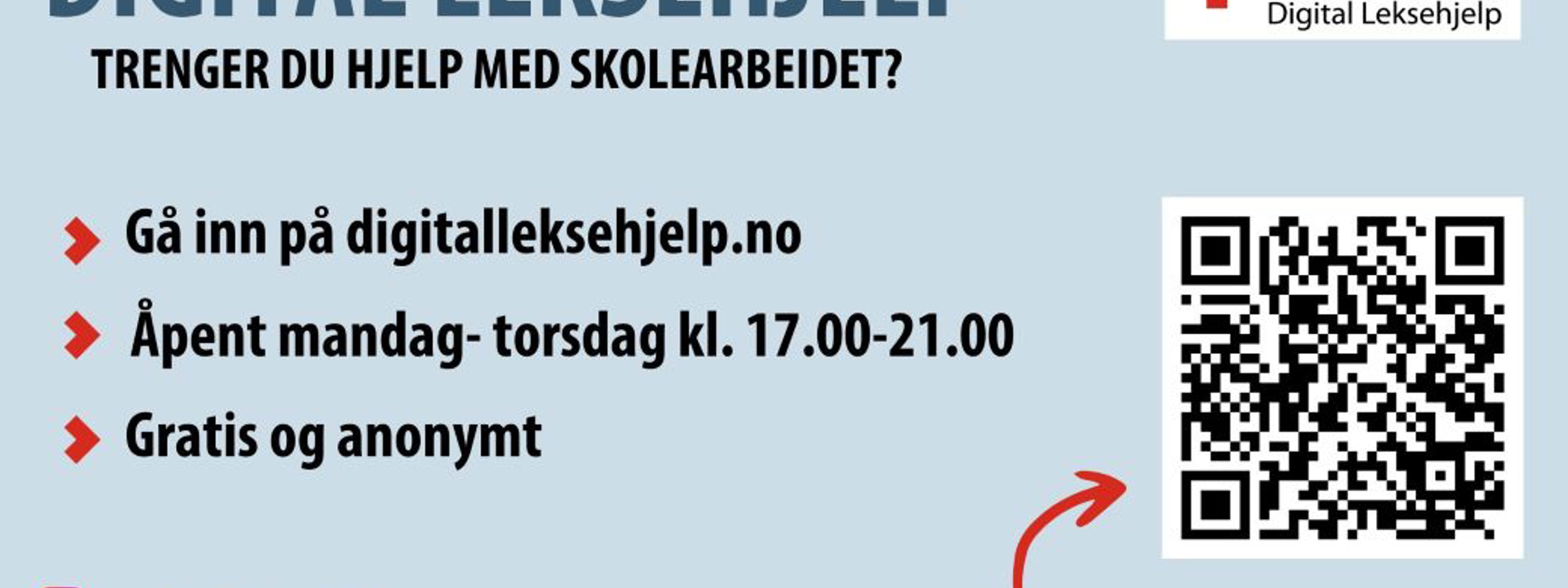Plakat med informasjon om digital leksehjelp