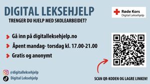 Plakat med informasjon om digital leksehjelp